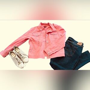 Chaps Salmon Colored Women's Denim Jacket